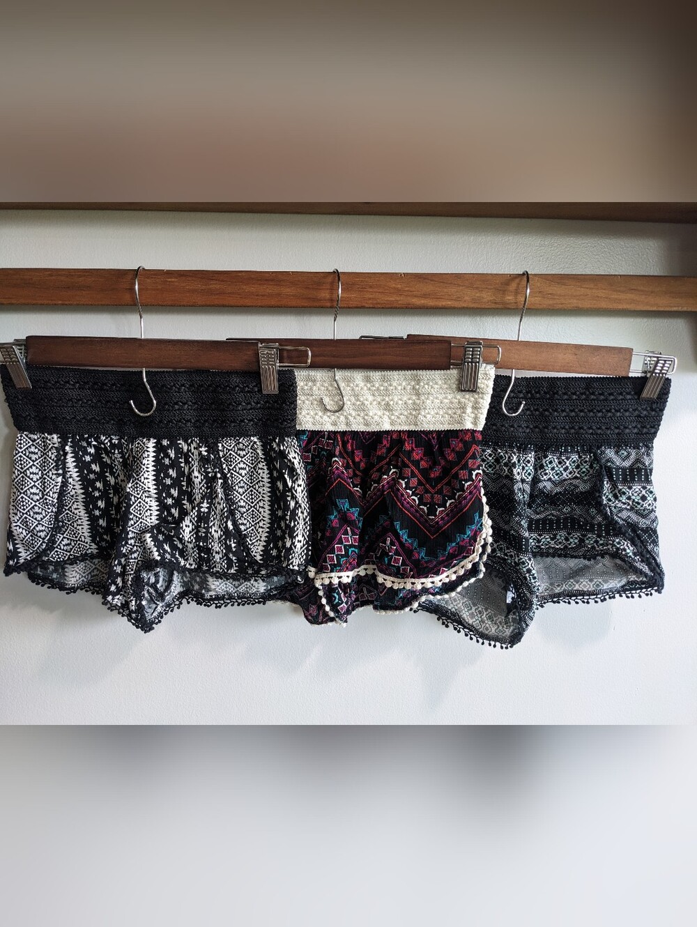 No Boundaries Boho Southwest Style Shorts Bundle Of 3 Crochet Hippie Size XS